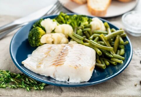 Pescado y verduras