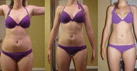 Foto de dieta de trigo sarraceno antes y después