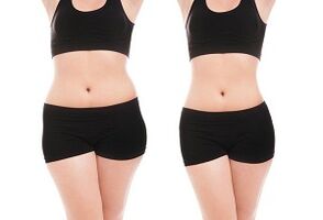 Pierde peso en los costados y el abdomen antes y después del ejercicio.